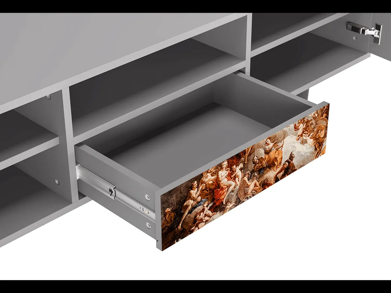 Móvel De Tv* Mueble de TV - 170х59х41 cm - T6 - Versailles, Cinza Cinzento