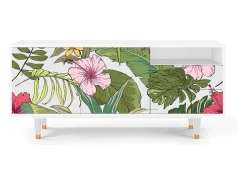 Mueble de TV - 125х56х41 cm - T7 - Verdant Tropics, Branco^ Móvel De Tv