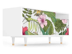 Mueble de TV - 125х56х41 cm - T7 - Verdant Tropics, Branco^ Móvel De Tv