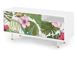 Mueble de TV - 125х56х41 cm - T7 - Verdant Tropics, Branco^ Móvel De Tv