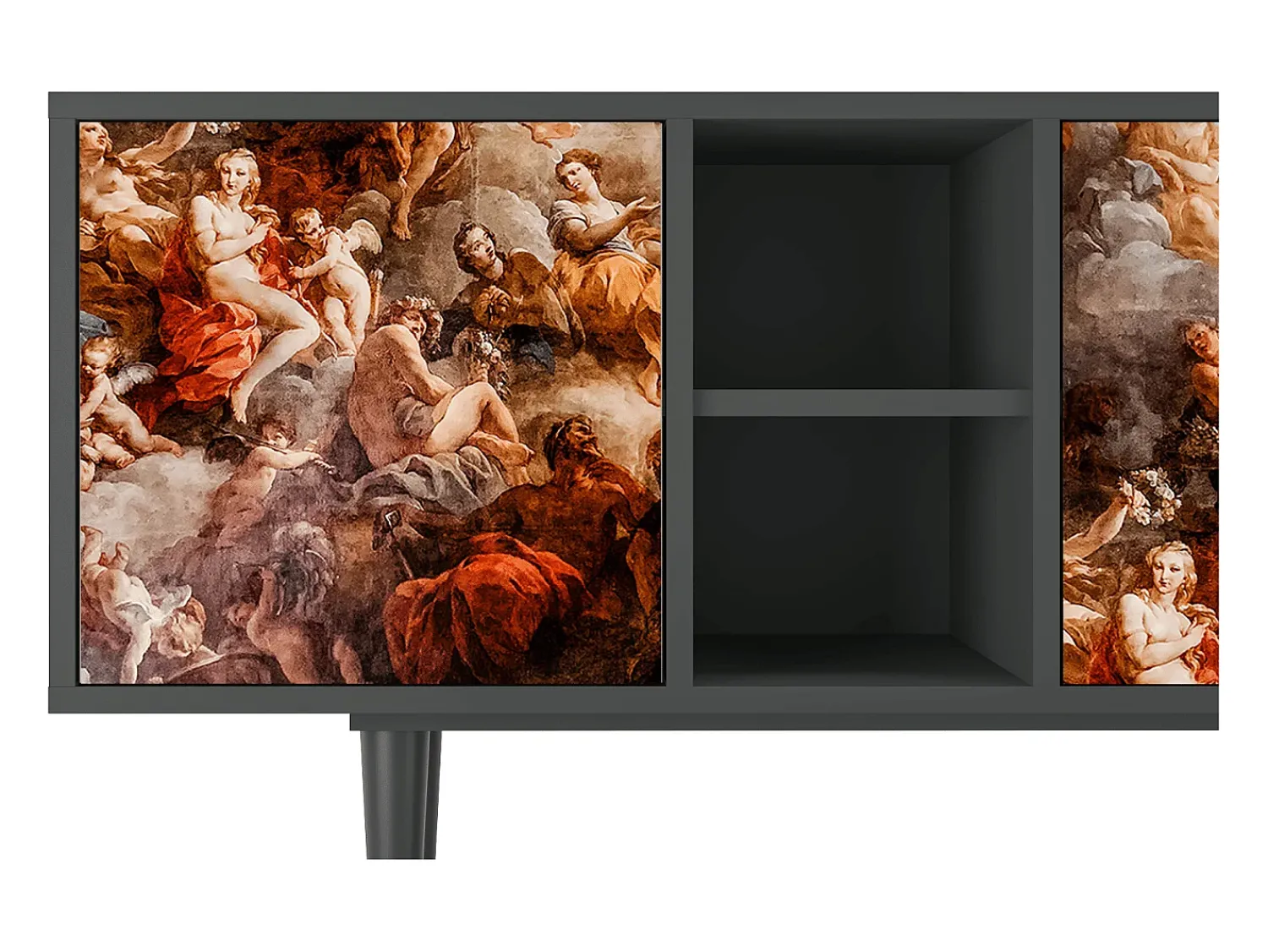 Móvel De Tv| Mueble de TV - 150х69х41 cm - T5 - Versailles, Antracite Cinza antracite