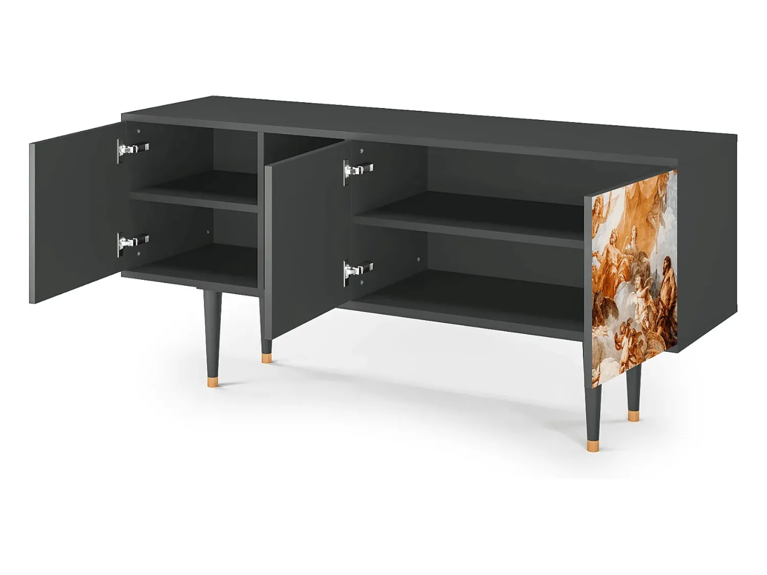 Móvel De Tv| Mueble de TV - 150х69х41 cm - T5 - Versailles, Antracite Cinza antracite