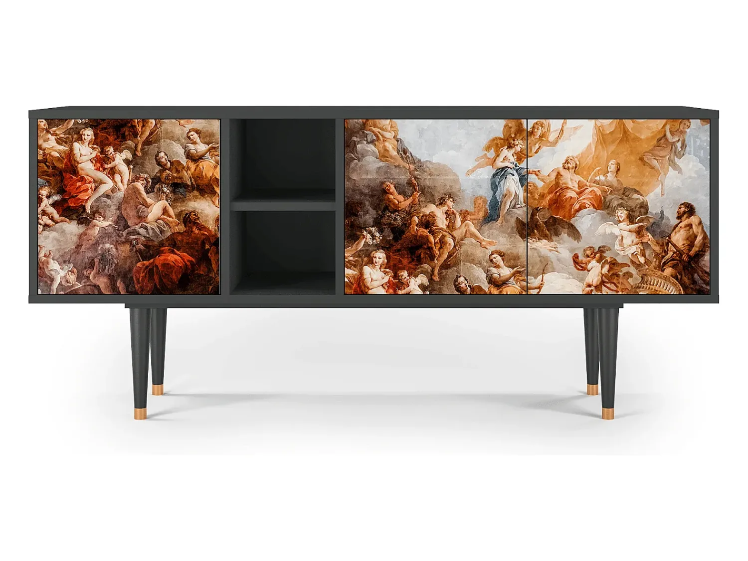 Móvel De Tv| Mueble de TV - 150х69х41 cm - T5 - Versailles, Antracite Cinza antracite