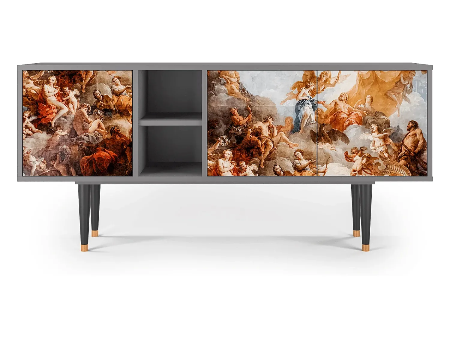 Mueble de TV - 150х69х41 cm - T5 - Versailles, Cinza^ Móvel De Tv