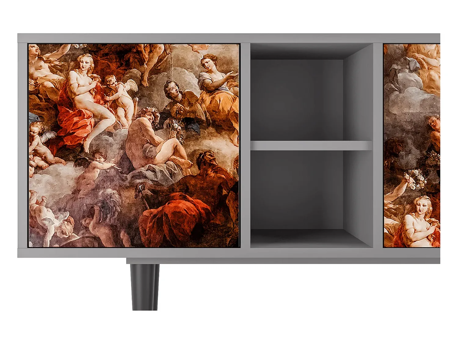 Mueble de TV - 150х69х41 cm - T5 - Versailles, Cinza^ Móvel De Tv