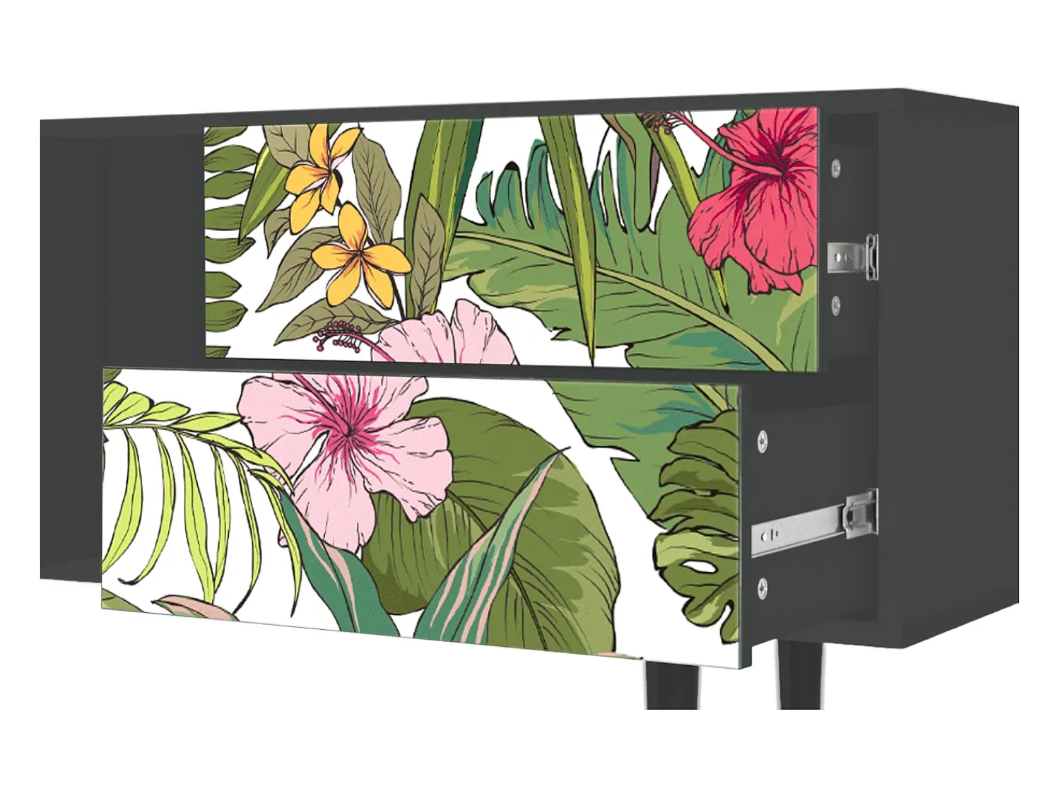Outlet Mueble de TV - 170х69х48 cm - T1 - Verdant Tropics, Antracite Cinza antracite