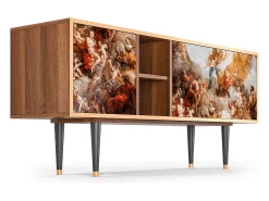 Móvel De Tv| Mueble de TV - 150х69х41 cm - T5 - Versailles, Nogueira Castanho