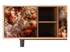 Móvel De Tv| Mueble de TV - 150х69х41 cm - T5 - Versailles, Nogueira Castanho