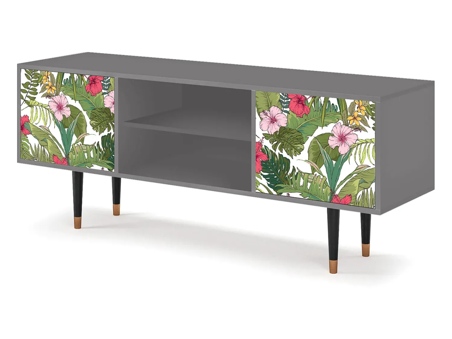 Online Mueble de TV - 170х69х48 cm - T2 - Verdant Tropics, Cinza Cinzento