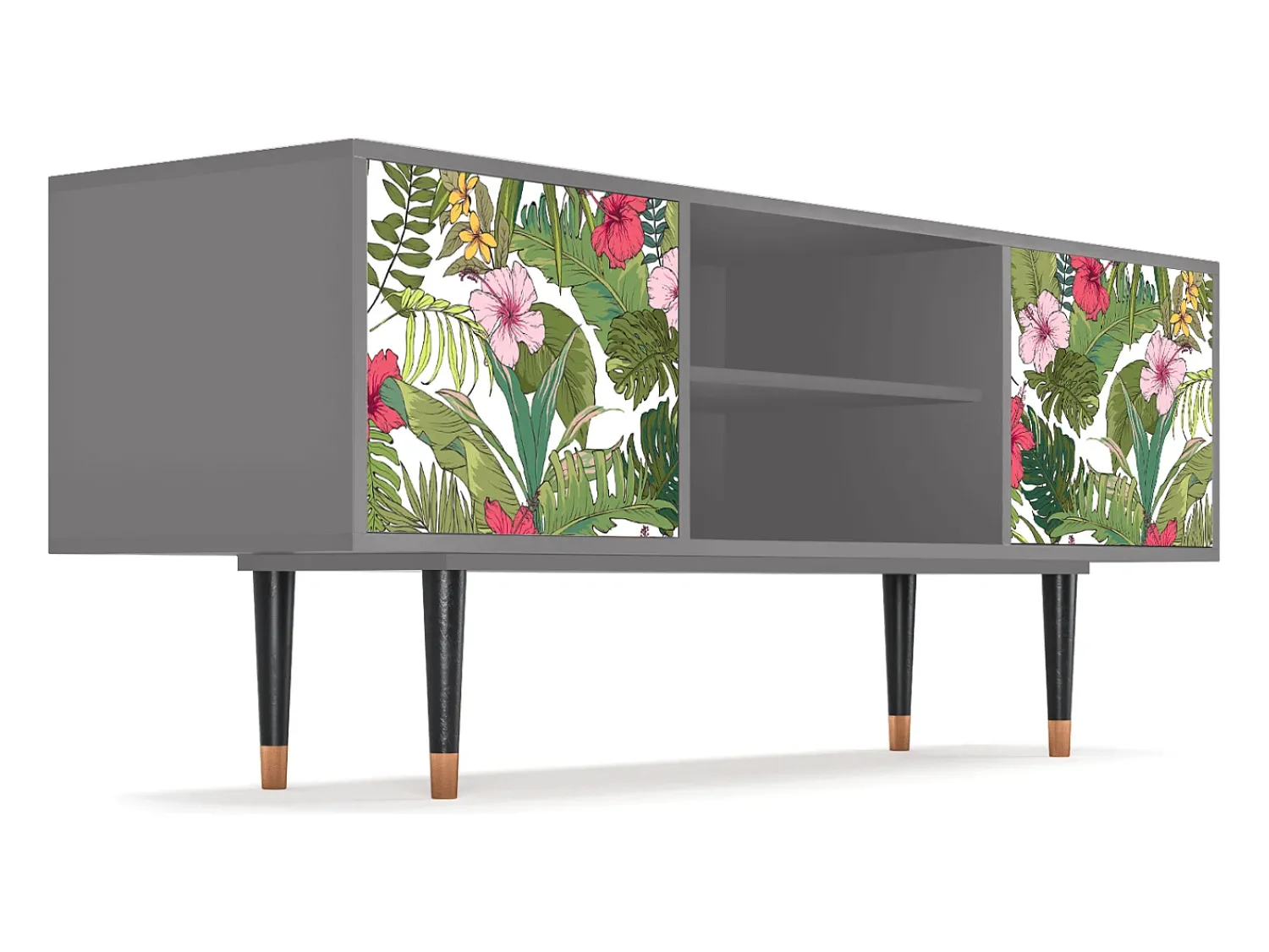 Online Mueble de TV - 170х69х48 cm - T2 - Verdant Tropics, Cinza Cinzento