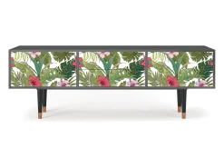 Móvel De Tv| Mueble de TV - 170х59х48 cm - T4 - Verdant Tropics, Antracite Cinza antracite