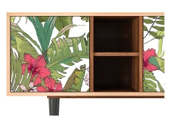 Móvel De Tv* Mueble de TV - 150х69х41 cm - T5 - Verdant Tropics, Nogueira Castanho