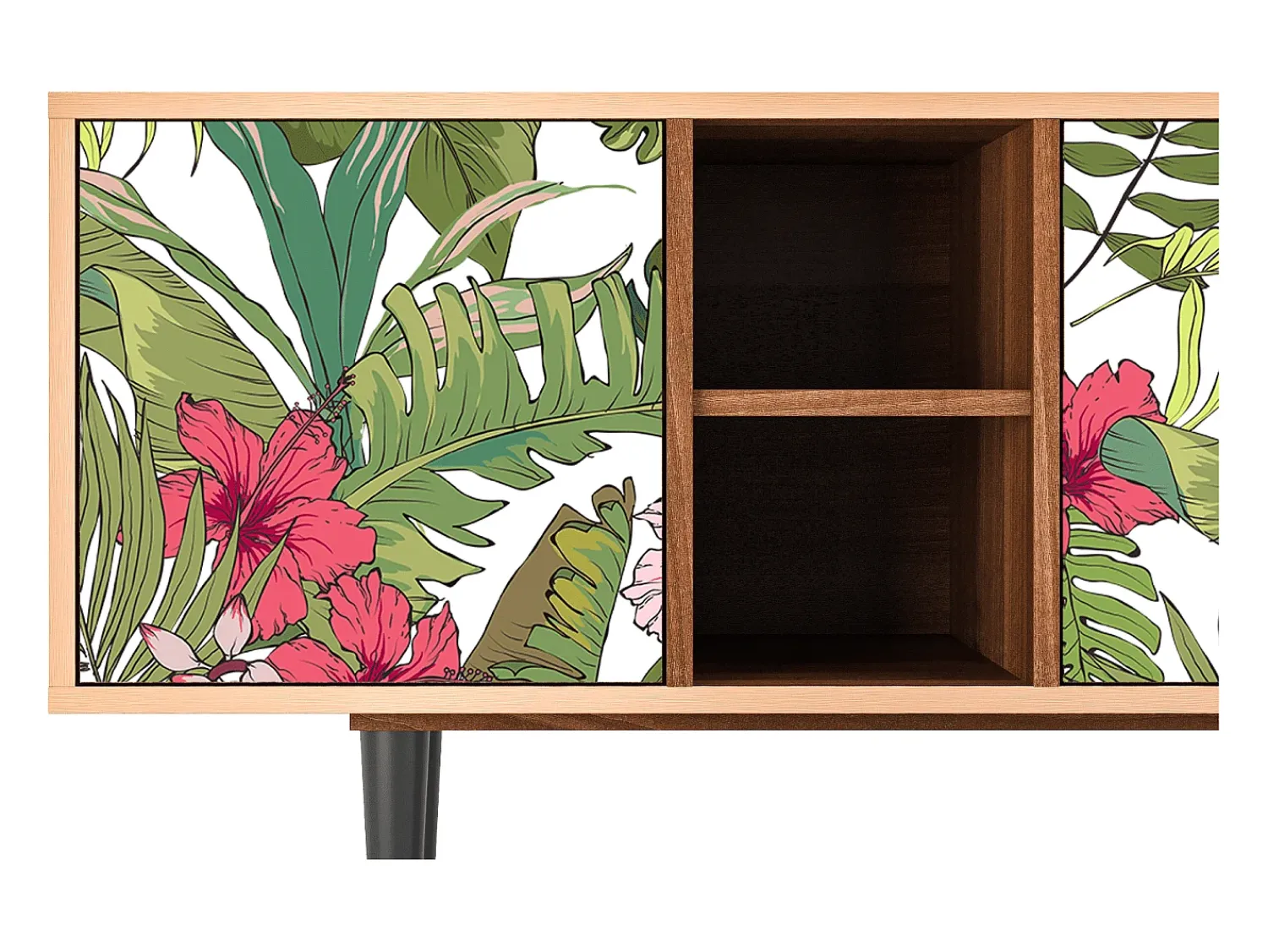 Móvel De Tv* Mueble de TV - 150х69х41 cm - T5 - Verdant Tropics, Nogueira Castanho
