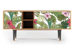 Móvel De Tv* Mueble de TV - 150х69х41 cm - T5 - Verdant Tropics, Nogueira Castanho