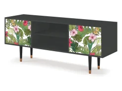 Móvel De Tv| Mueble de TV - 170х69х48 cm - T2 - Verdant Tropics, Antracite Cinza antracite