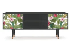 Móvel De Tv| Mueble de TV - 170х69х48 cm - T2 - Verdant Tropics, Antracite Cinza antracite