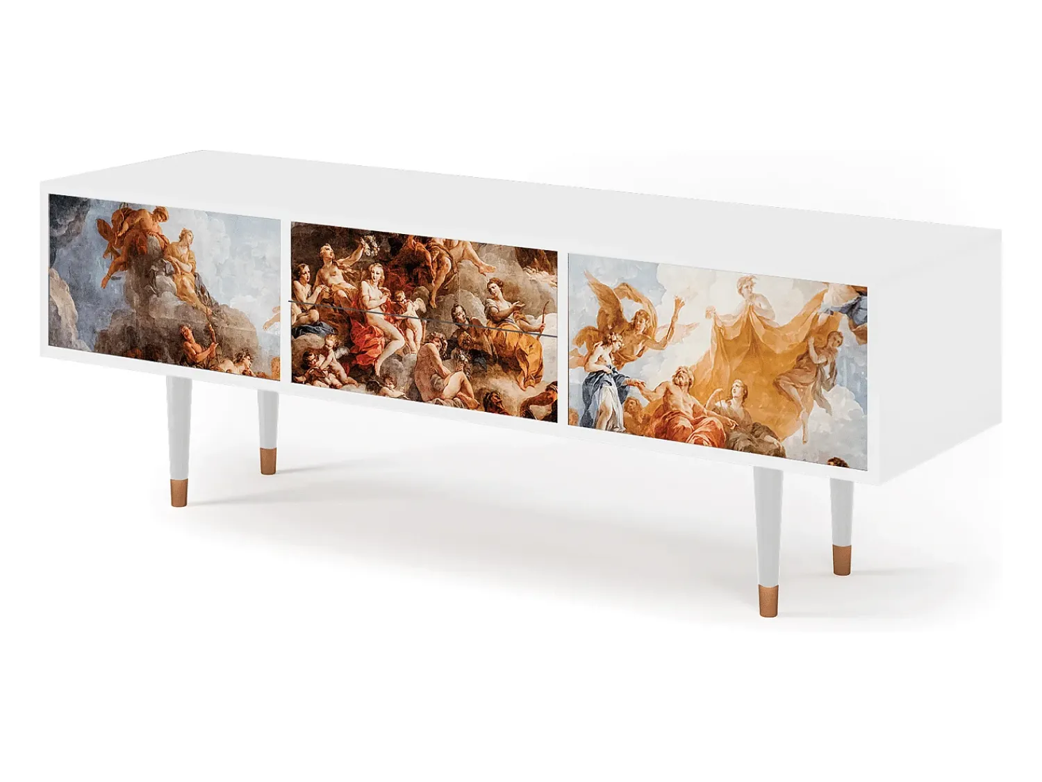 Móvel De Tv* Mueble de TV - 170х59х48 cm - T4 - Versailles, Branco Bege
