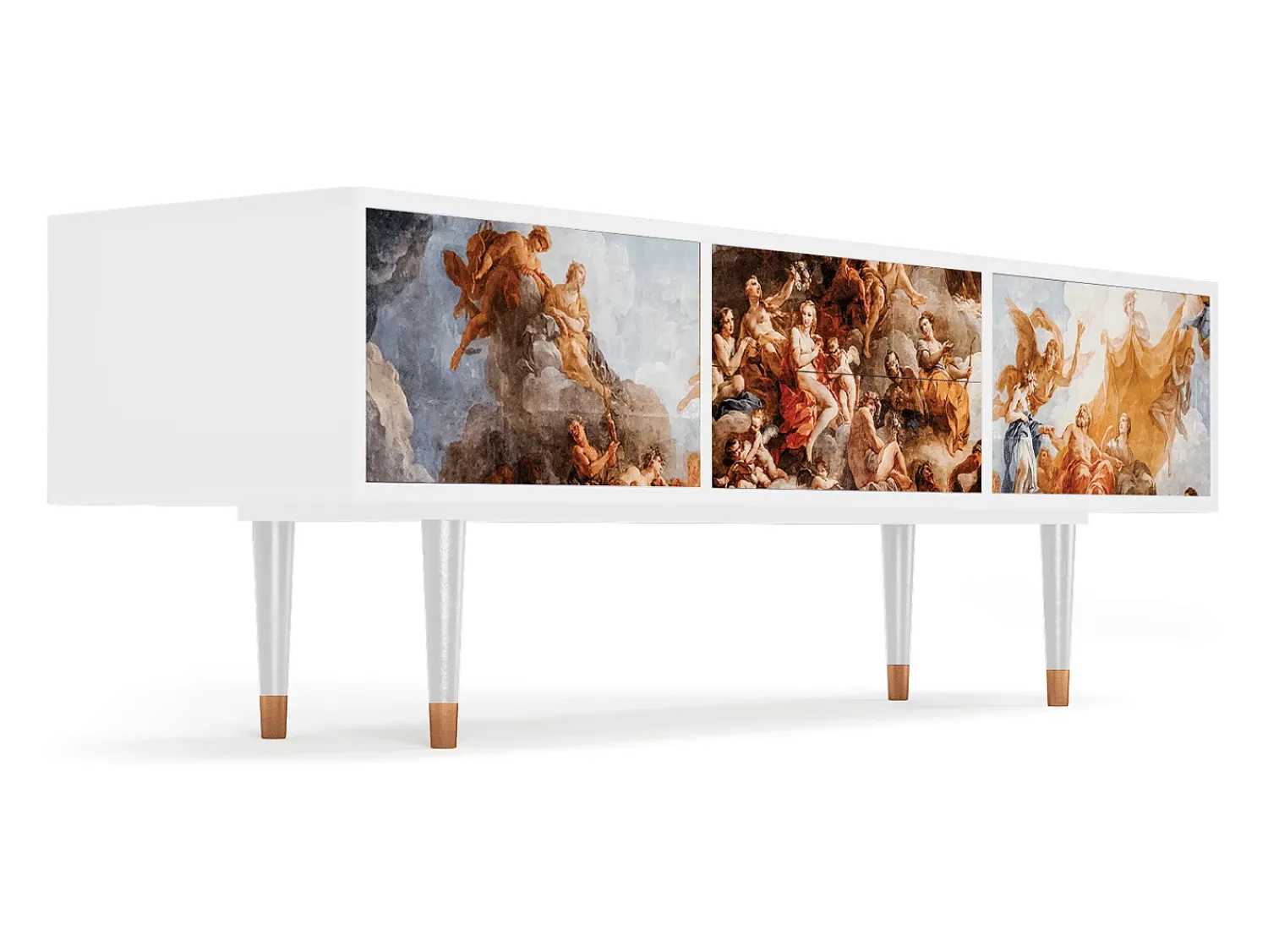 Móvel De Tv* Mueble de TV - 170х59х48 cm - T4 - Versailles, Branco Bege