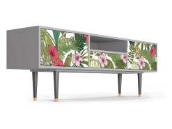 Móvel De Tv* Mueble de TV - 170х59х41 cm - T6 - Verdant Tropics, Cinza Cinzento
