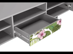 Móvel De Tv* Mueble de TV - 170х59х41 cm - T6 - Verdant Tropics, Cinza Cinzento