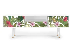 Móvel De Tv* Mueble de TV - 170х59х41 cm - T6 - Verdant Tropics, Branco Bege