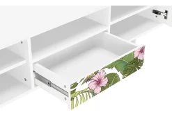 Móvel De Tv* Mueble de TV - 170х59х41 cm - T6 - Verdant Tropics, Branco Bege