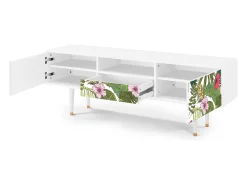Móvel De Tv* Mueble de TV - 170х59х41 cm - T6 - Verdant Tropics, Branco Bege