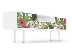 Móvel De Tv* Mueble de TV - 170х59х41 cm - T6 - Verdant Tropics, Branco Bege