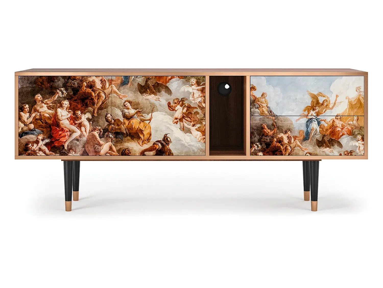 Móvel De Tv* Mueble de TV - 170х69х48 cm - T1 - Versailles, Nogueira Castanho