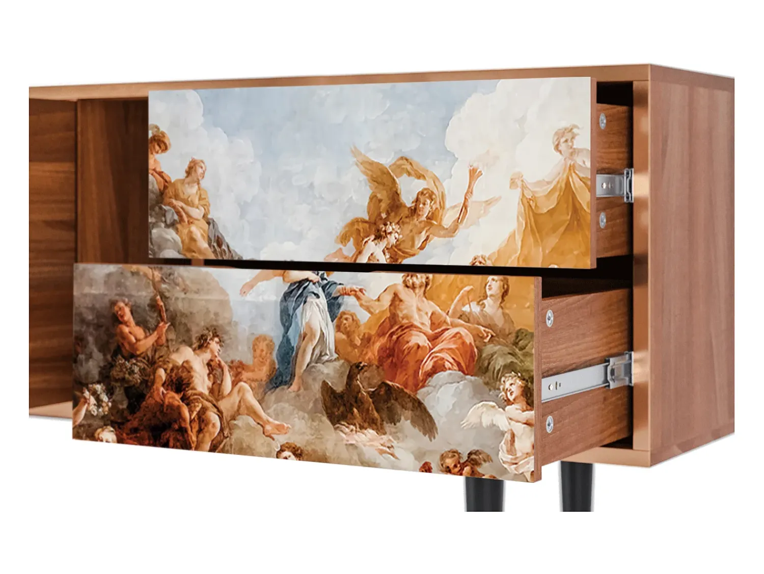 Móvel De Tv* Mueble de TV - 170х69х48 cm - T1 - Versailles, Nogueira Castanho