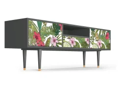 Móvel De Tv| Mueble de TV - 170х59х41 cm - T6 - Verdant Tropics, Antracite Cinza antracite