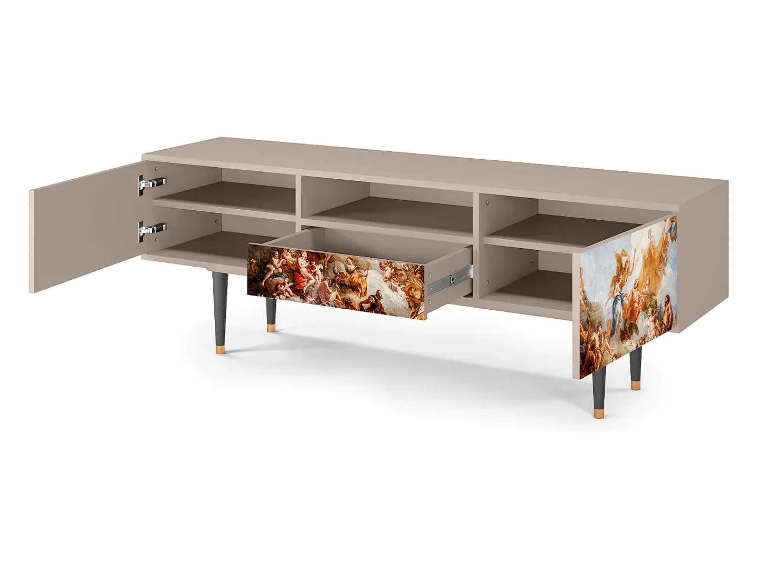 Móvel De Tv| Mueble de TV - 170х59х41 cm - T6 - Versailles, Latte Bege