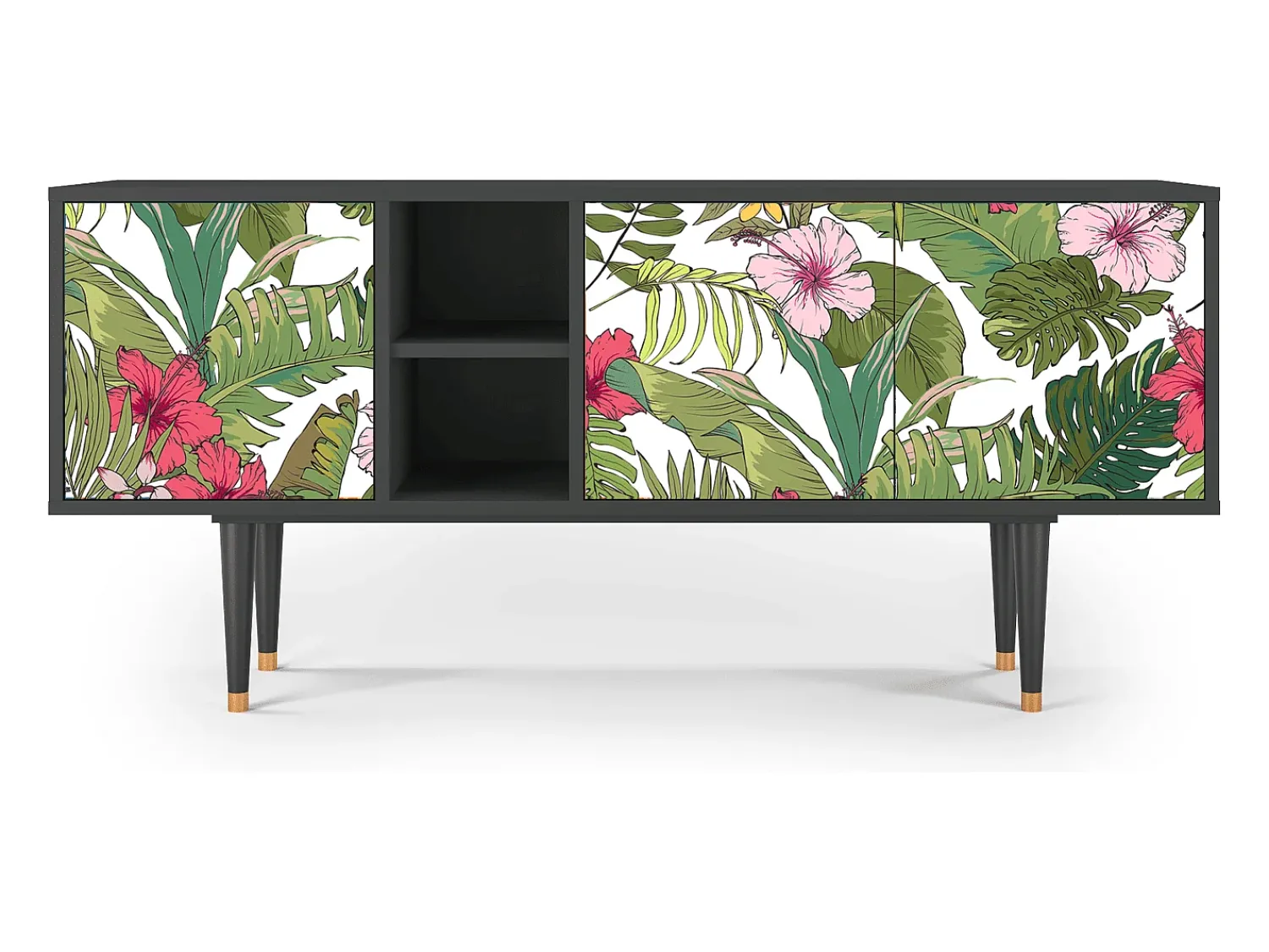 Mueble de TV - 150х69х41 cm - T5 - Verdant Tropics, Antracite^ Móvel De Tv