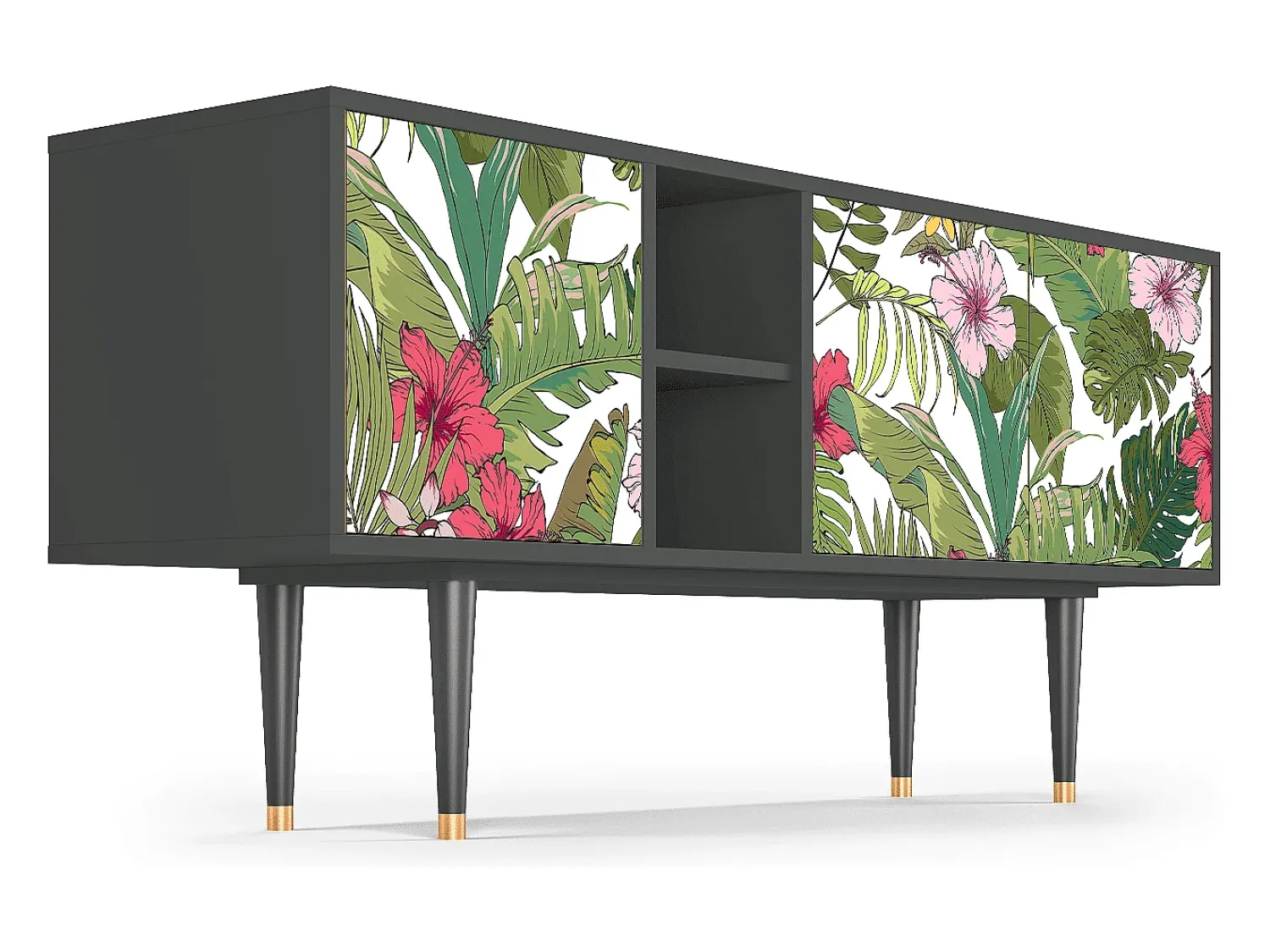 Mueble de TV - 150х69х41 cm - T5 - Verdant Tropics, Antracite^ Móvel De Tv