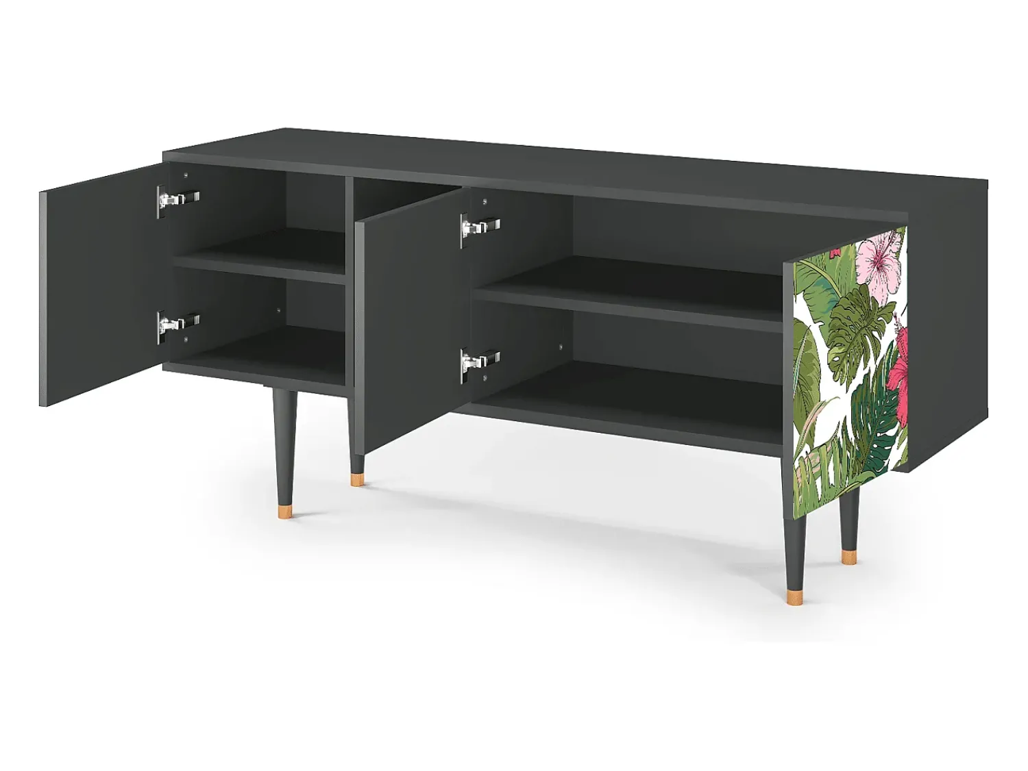 Mueble de TV - 150х69х41 cm - T5 - Verdant Tropics, Antracite^ Móvel De Tv