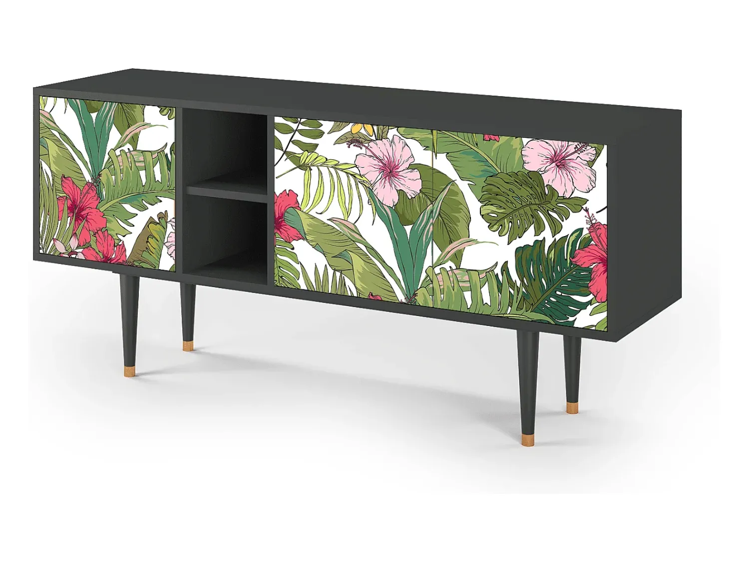 Mueble de TV - 150х69х41 cm - T5 - Verdant Tropics, Antracite^ Móvel De Tv