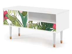 Mueble de TV - 115х59х48 cm - T3 - Verdant Tropics, Branco^ Móvel De Tv