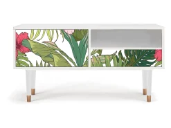 Mueble de TV - 115х59х48 cm - T3 - Verdant Tropics, Branco^ Móvel De Tv
