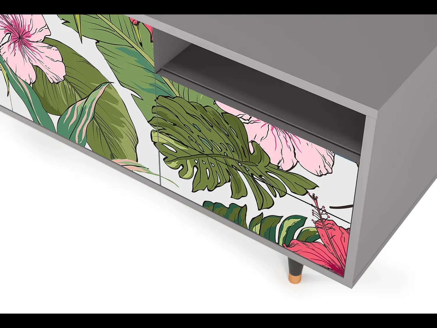 Mueble de TV - 125х56х41 cm - T7 - Verdant Tropics, Cinza^ Móvel De Tv