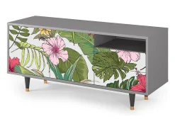 Mueble de TV - 125х56х41 cm - T7 - Verdant Tropics, Cinza^ Móvel De Tv