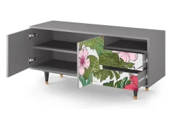 Mueble de TV - 125х56х41 cm - T7 - Verdant Tropics, Cinza^ Móvel De Tv