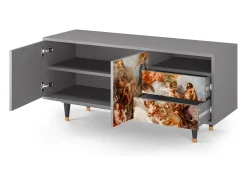 Móvel De Tv| Mueble de TV - 125х56х41 cm - T7 - Versailles, Cinza Cinzento