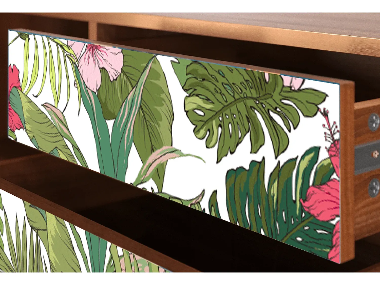 Móvel De Tv* Mueble de TV - 170х59х48 cm - T4 - Verdant Tropics, Nogueira Castanho