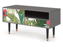 Best Mueble de TV - 115х59х48 cm - T3 - Verdant Tropics, Cinza Cinzento