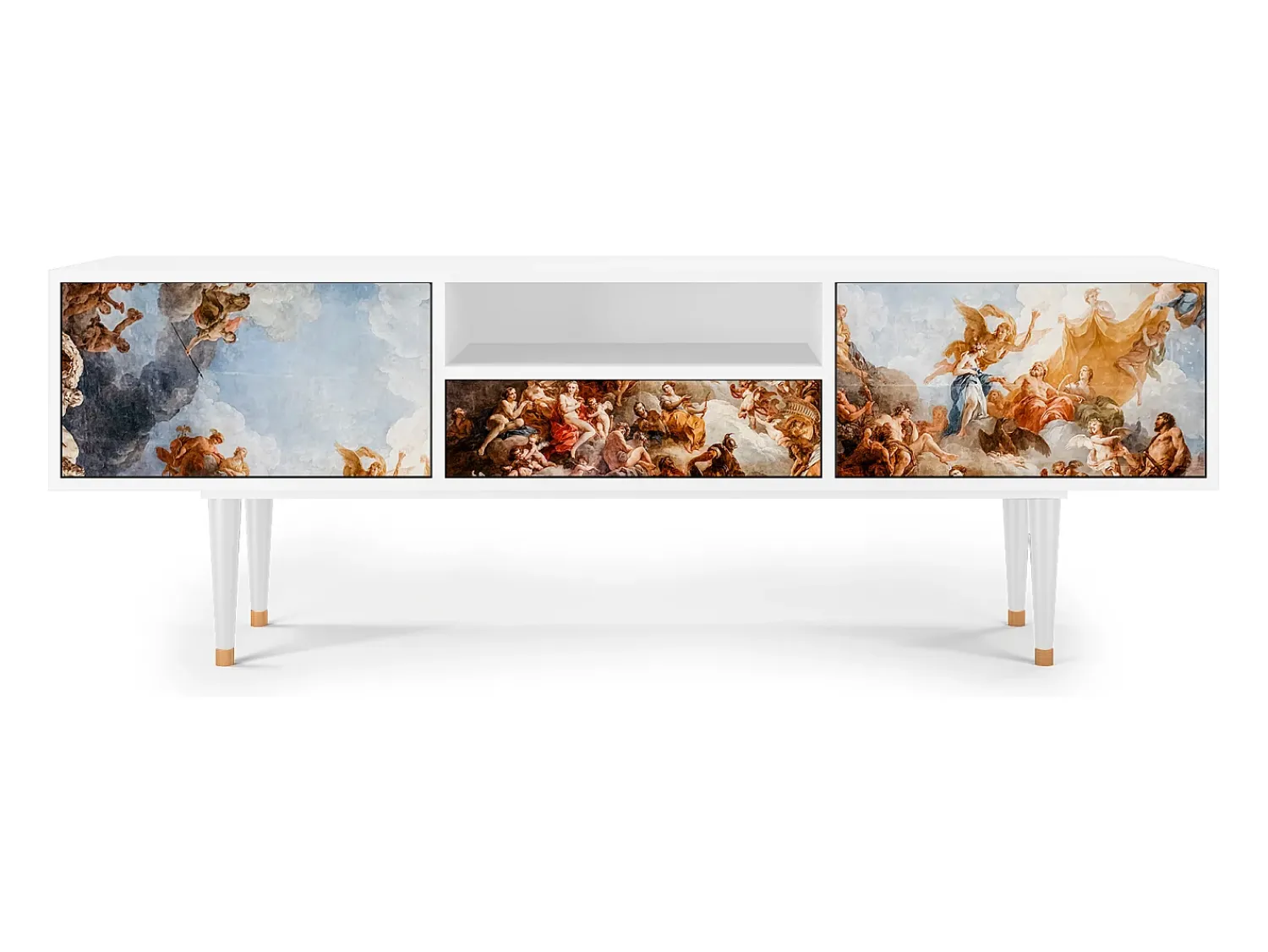 Móvel De Tv* Mueble de TV - 170х59х41 cm - T6 - Versailles, Branco Bege