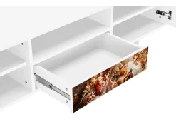 Móvel De Tv* Mueble de TV - 170х59х41 cm - T6 - Versailles, Branco Bege