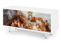 Móvel De Tv* Mueble de TV - 125х56х41 cm - T7 - Versailles, Branco Bege