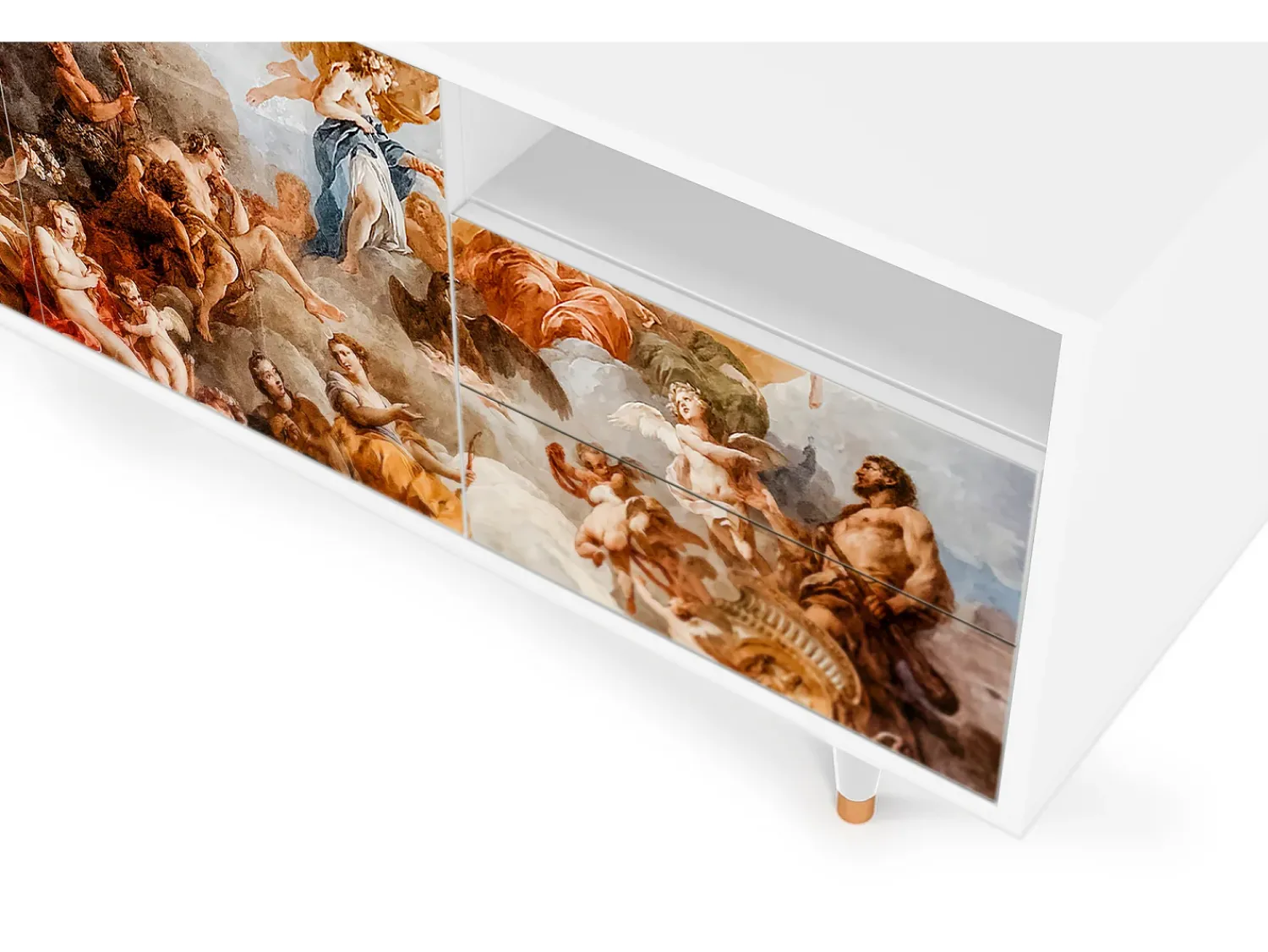 Móvel De Tv* Mueble de TV - 125х56х41 cm - T7 - Versailles, Branco Bege