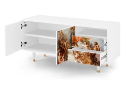 Móvel De Tv* Mueble de TV - 125х56х41 cm - T7 - Versailles, Branco Bege