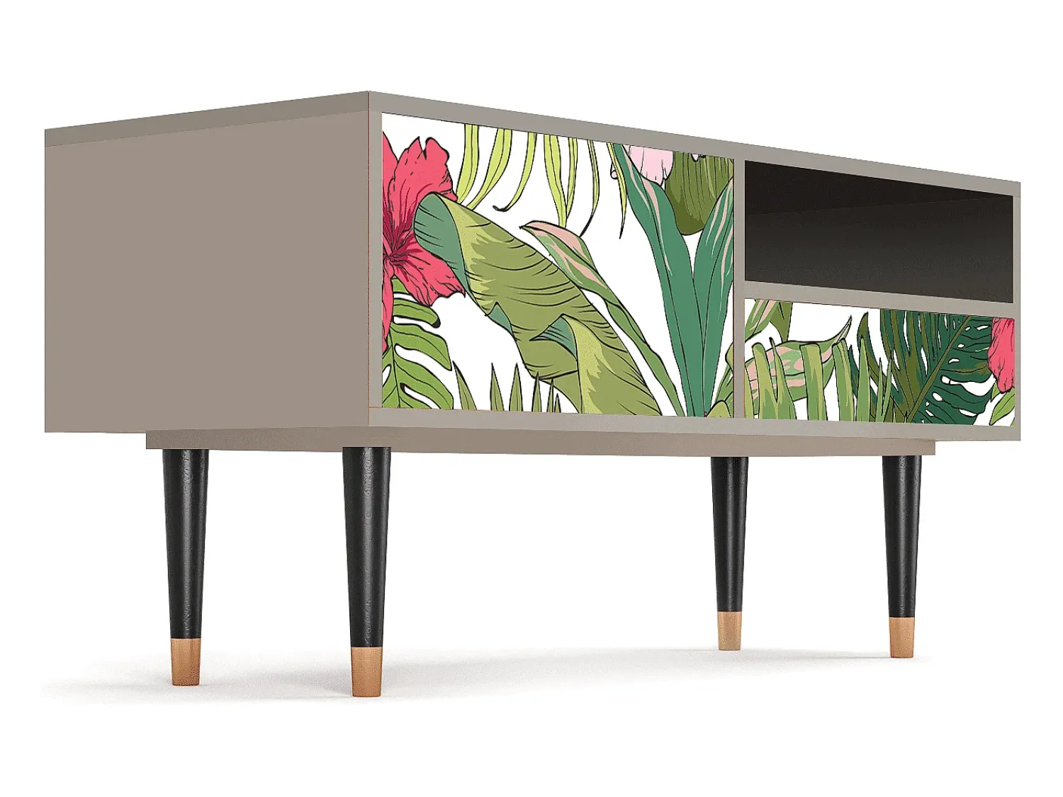 Móvel De Tv* Mueble de TV - 115х59х48 cm - T3 - Verdant Tropics, Areia Bege